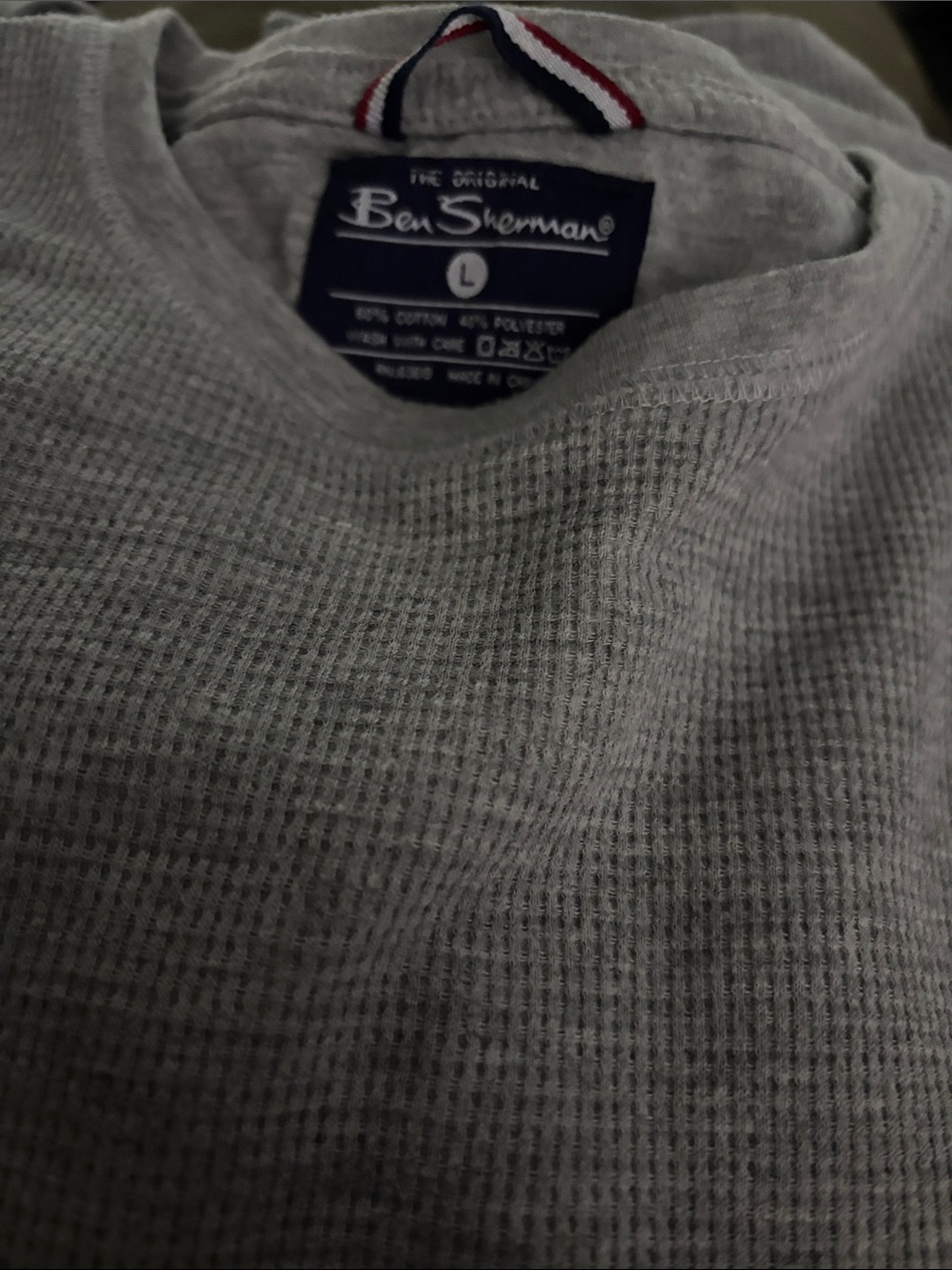 Ben Sherman Light Gray Waffle Crewneck thermal